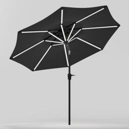 Breeins Large Solar LED Parasol without Base Dark Grey - thumbnail 7