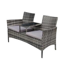 Linea Rattan Double Seat Weather Resistant Garden Bench - thumbnail 2