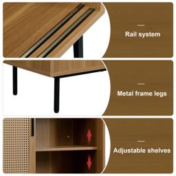 Urban Meuble Vintage Rattan Sliding Door Shoe Cabinet - thumbnail 8