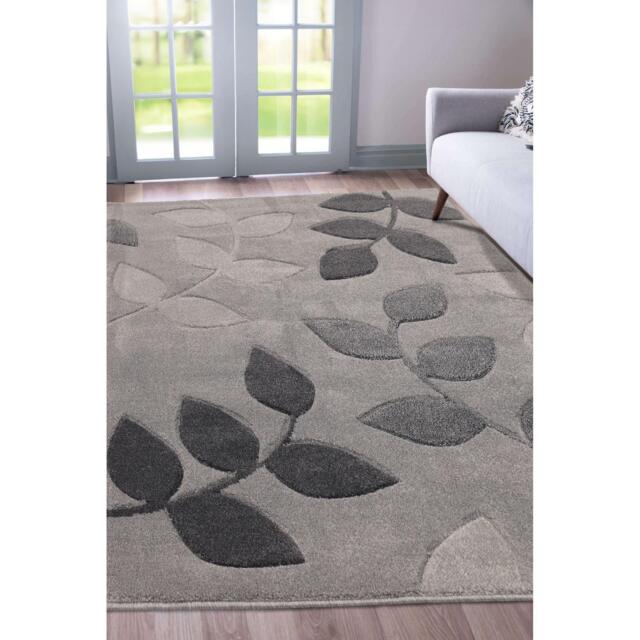 Homemaker Newport Leaf Rug Grey - image 1