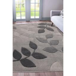 Homemaker Newport Leaf Rug Grey