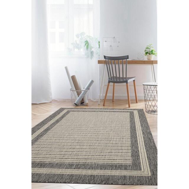 Homemaker Gel Backed Border Flatweave Rug Steel Grey - image 1
