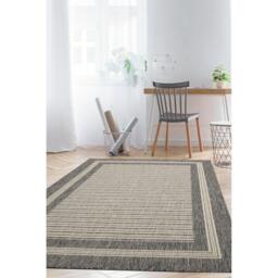 Homemaker Gel Backed Border Flatweave Rug Steel Grey - thumbnail 1