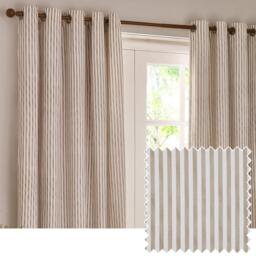 Yard Hebden Striped 100% Cotton Lined Eyelet Curtains - thumbnail 1