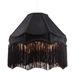 K Living Tassle 12inch Black Traditional Shade with Tassels - thumbnail 2