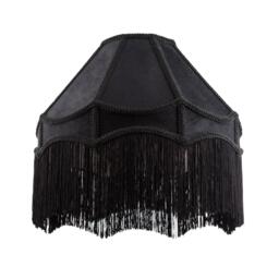 K Living Tassle 12inch Black Traditional Shade with Tassels