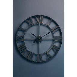 Interiors by Premier Genova 60cm Dia Black Metal Wall Clock - thumbnail 4