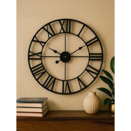 Interiors by Premier Genova 60cm Dia Black Metal Wall Clock