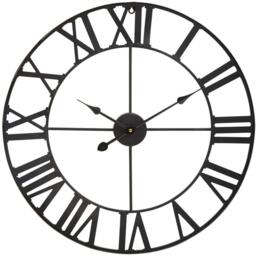 Interiors by Premier Genova 60cm Dia Black Metal Wall Clock - thumbnail 6