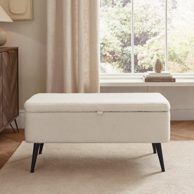 GFW Lola Storage Ottoman Cream - image 1
