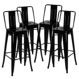 Kabinet UK 4 Set Metal Frame Retro Style High Chair Bar Stool - thumbnail 3