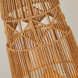 Lighting Collection Diamond Pattern Rattan Floor Lamp - thumbnail 4