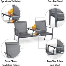 VonHaus VonHaus Textoline Loveseat - thumbnail 4