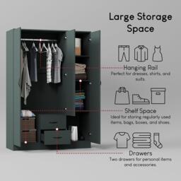 Lassic Vida Designs Riano 3 Door 2 Drawer Mirror Wardrobe - thumbnail 5