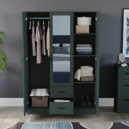 Lassic Vida Designs Riano 3 Door 2 Drawer Mirror Wardrobe - thumbnail 4