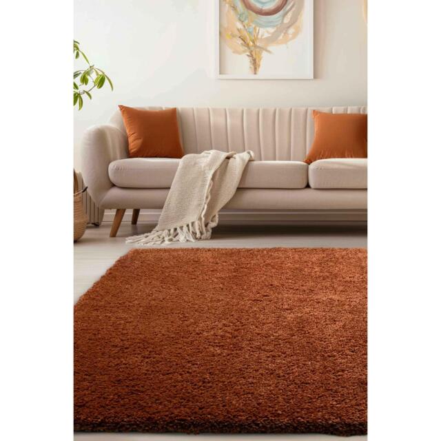 Homemaker Luxury Shaggy Terracotta Rug - image 1
