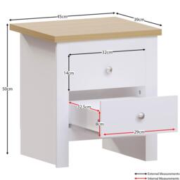 Lassic Vida Designs Arlington 2 Drawer Bedside Chest - thumbnail 2