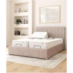 Aspire Grant Adjustable Bed & Mattress Plush Velvet Fabr - thumbnail 2