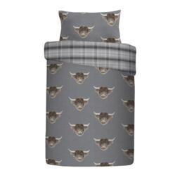 Fusion Highland Cow Duvet Cover Set in Grey - thumbnail 5
