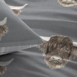 Fusion Highland Cow Duvet Cover Set in Grey - thumbnail 2