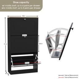 Lassic Vida Designs 3 Drawer Shoe Cabinet - thumbnail 2