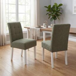 Shankar Set of 2 Moseley Weave Green Dining Chairs - thumbnail 1