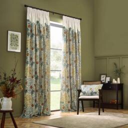 Morris and Co Seaweed Fully Lined Velvet Pencil Pleat Curtains - thumbnail 2