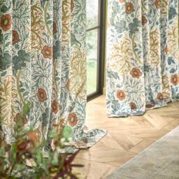 Morris and Co Seaweed Fully Lined Velvet Pencil Pleat Curtains - thumbnail 5