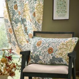 Morris and Co Seaweed Fully Lined Velvet Pencil Pleat Curtains - thumbnail 4