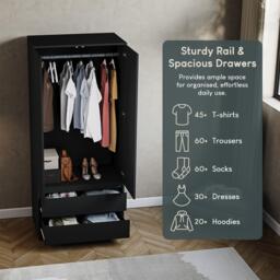 Lassic Vida Designs Denver 2 Door Wardrobe With Drawers - thumbnail 6