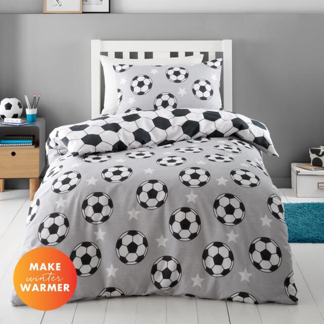 Catherine Lansfield Brushed Cotton Football Stars Duvet Cover Set - image 1