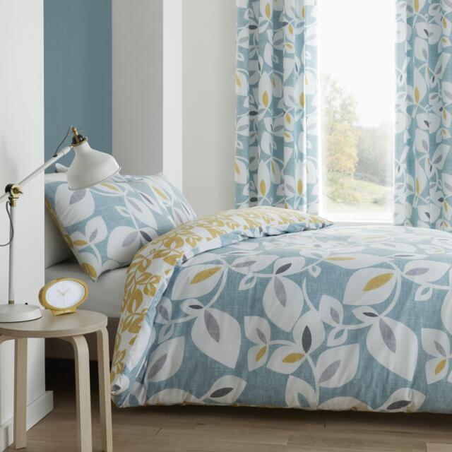 Catherine Lansfield Inga Leaf Reversible Duvet Cover Set - image 1