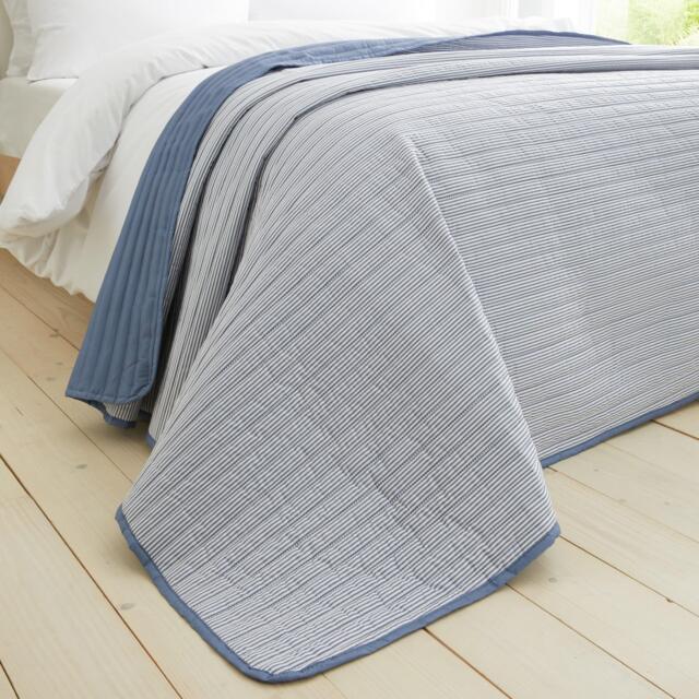 Catherine Lansfield Stripe Quilted Reversible Bedspread - image 1