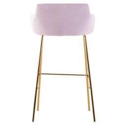 Interiors by Premier Tamzin Pink Velvet Low Back Bar Chair - thumbnail 3