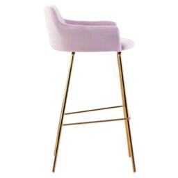Interiors by Premier Tamzin Pink Velvet Low Back Bar Chair - thumbnail 4