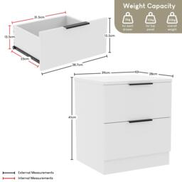 Lassic Trega 2 Drawer Bedside Chest Set Of 2 - thumbnail 2