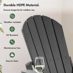 VonHaus Westport Set of 2 Black Garden Chairs - thumbnail 3
