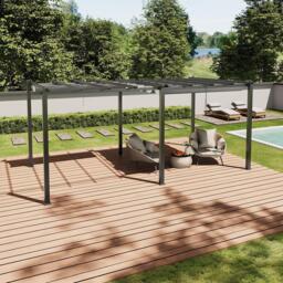 Breeins 10x20ft Aluminium Pergola with Retractable Roof - thumbnail 2