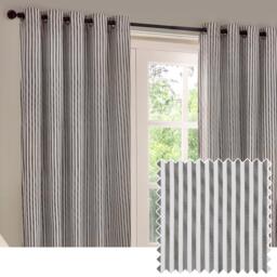 Yard Hebden Striped 100% Cotton Lined Eyelet Curtains - thumbnail 2