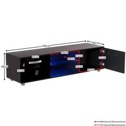 Lassic Vida Designs Cosmo 2 Door Multi LED TV Unit 140cm - thumbnail 2