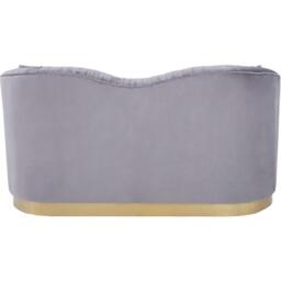 Fifty Five South Franza 2 Seat Pleated Grey Velvet Sofa - thumbnail 2