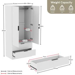 Lassic Trega 2 Door 2 Drawer Wardrobe - thumbnail 2