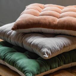Gallery Cotton Velvet Seatpad Natural 430x430mm - thumbnail 4