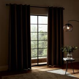 Catherine Lansfield Faux Silk Blackout Thermal Eyelet Curtains - thumbnail 3