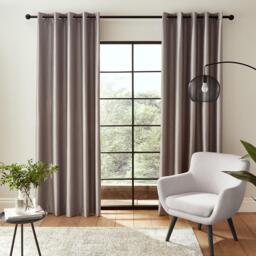 Catherine Lansfield Faux Silk Blackout Thermal Eyelet Curtains - thumbnail 2