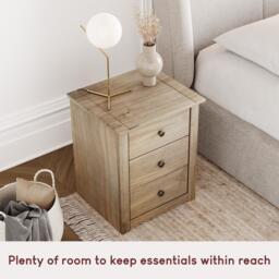 Lassic Vida Designs Panama 3 Drawer Bedside Chest - thumbnail 4