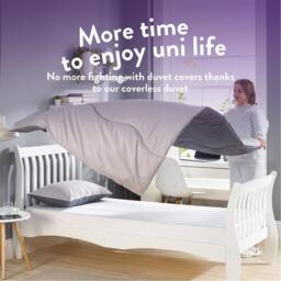 Slumberdown Back to Uni Embossed Waffle Duvet, 2 Pillows - thumbnail 4