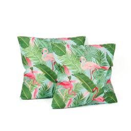 Streetwize Outdoor Pair of Flamingo Leaf Scatter Cushions - thumbnail 2