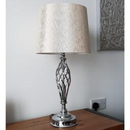 K Living Compton Chrome Table Lamp and Shade - thumbnail 2
