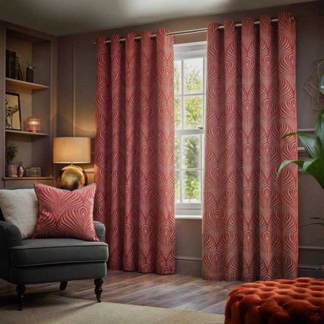 Paoletti Gatsby Jacquard Eyelet Curtains - image 1